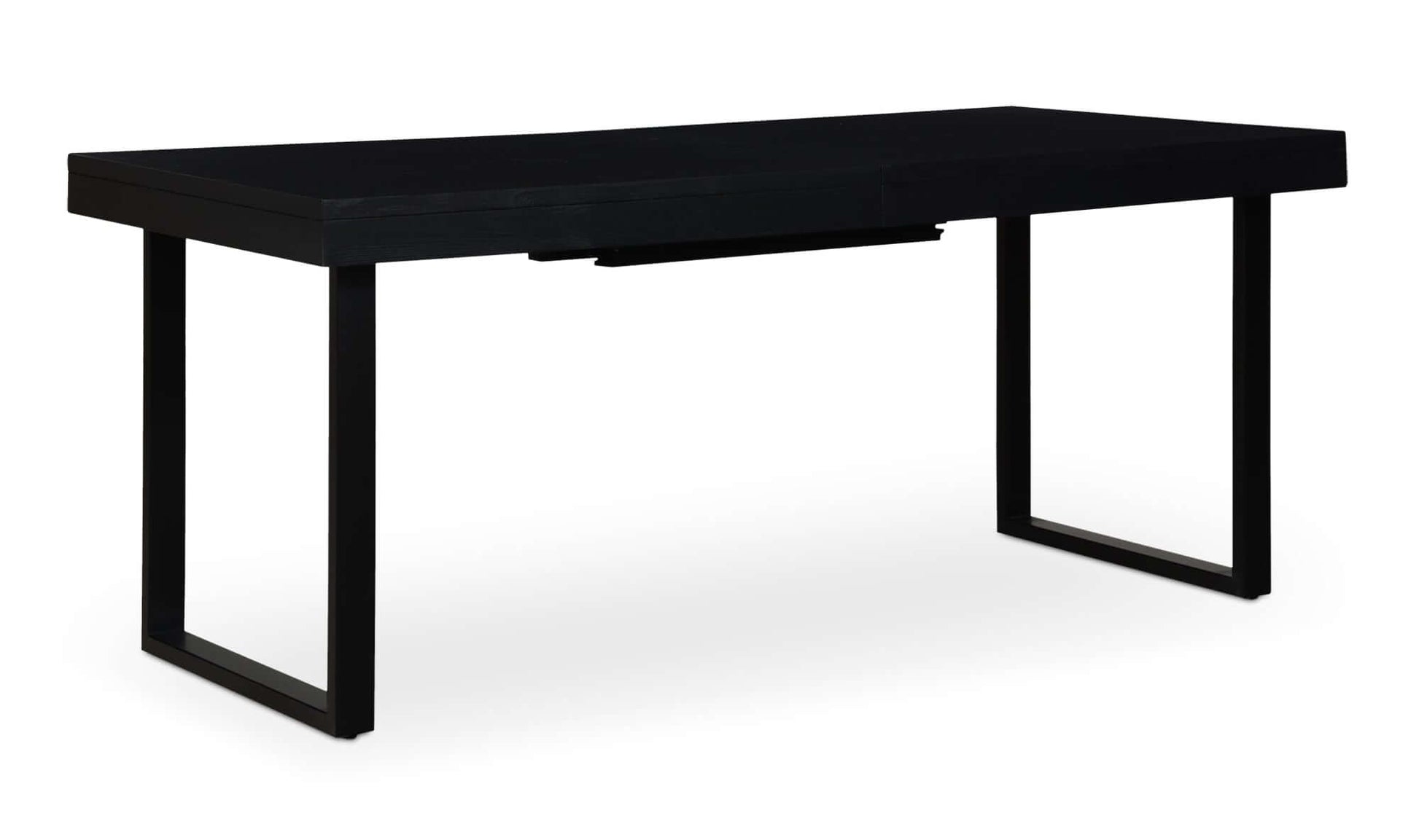 Side View of Ben Extension Dining Table Black with Minimalist Décor.
