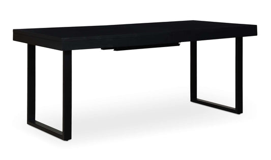 Side View of Ben Extension Dining Table Black with Minimalist Décor.