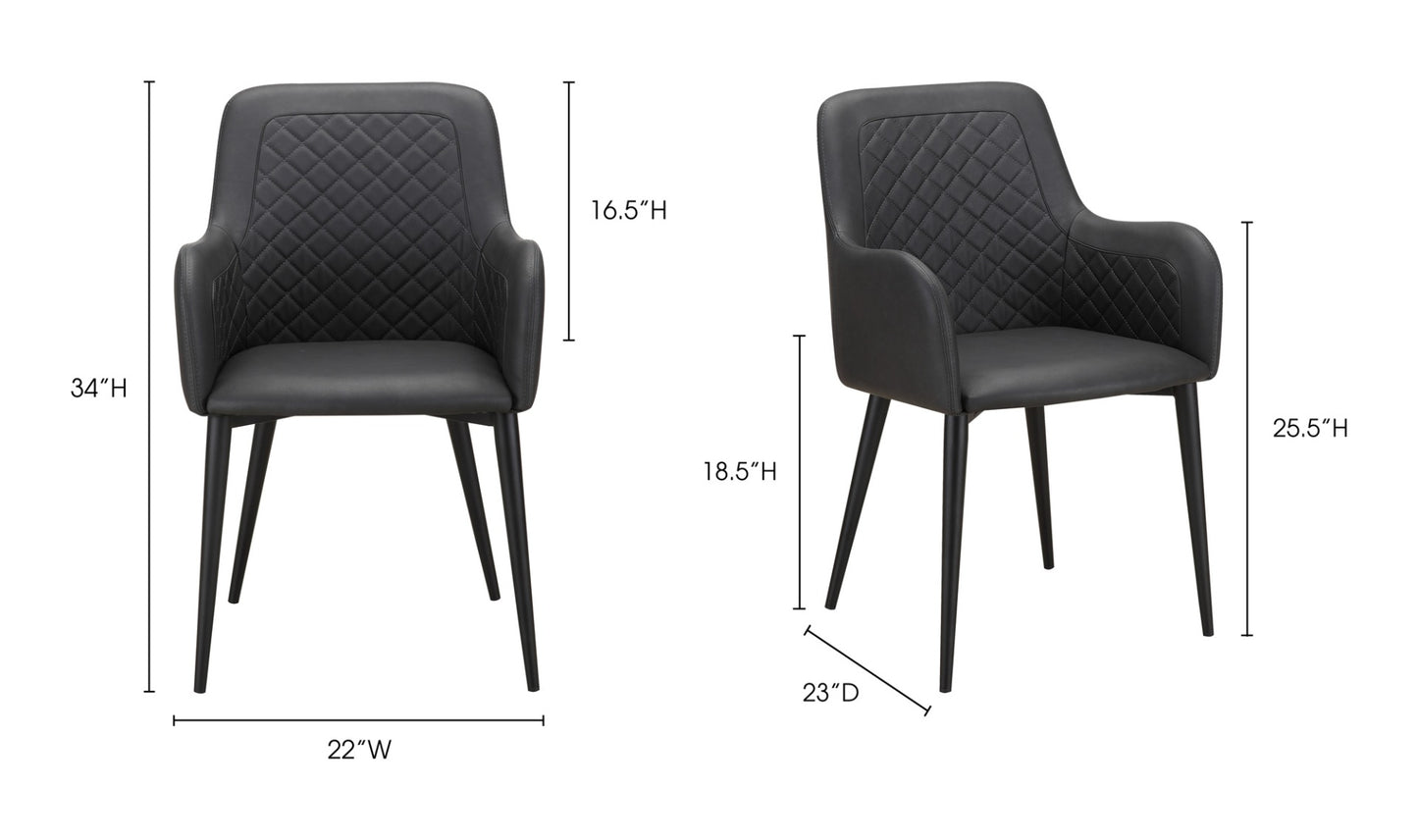 MOE'S Cantata Slate Dining Arm Chair 2 Piece