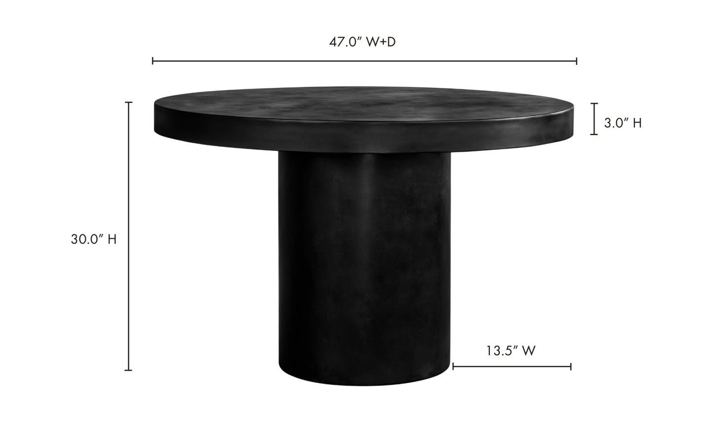 MOE'S Cassius Round Outdoor Dining Table Black
