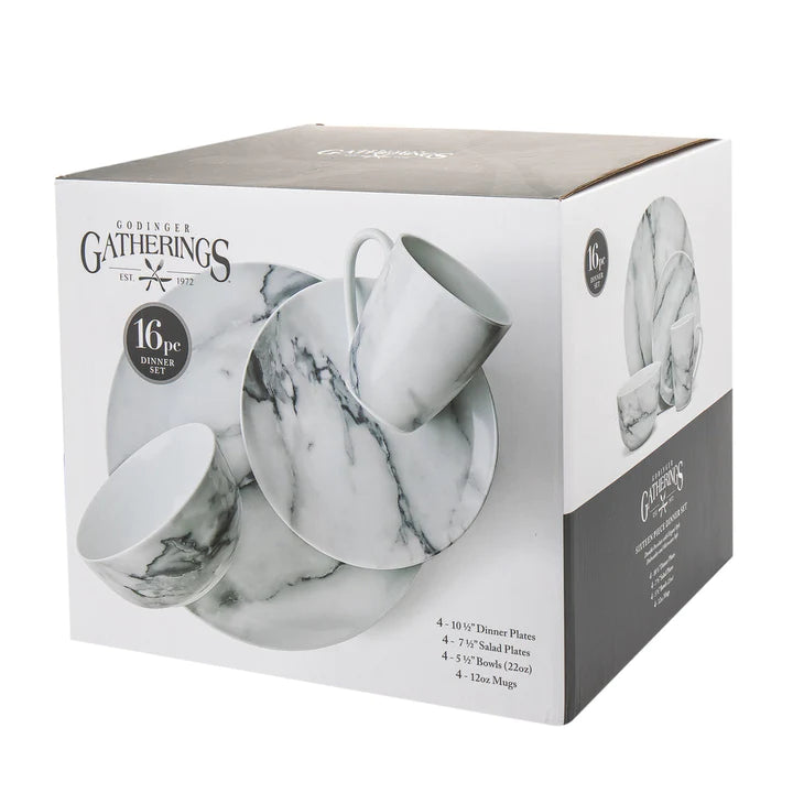 Carrera Porcelain 16 Piece Dinnerware Set, Service for 4 - Echo Dining