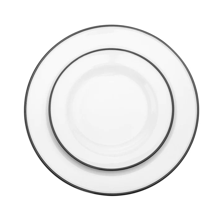 Bistro Black Rim Porcelain 16 Piece Dinnerware Set, Service For 4 - Echo Dining