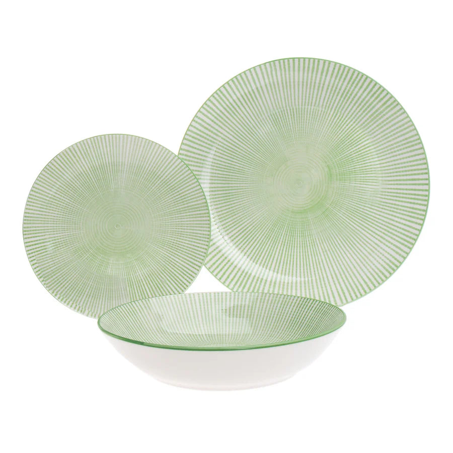 GODINGER Laura Green Porcelain 12 Piece Dinnerware Set, Service For 4 - Echo Dining