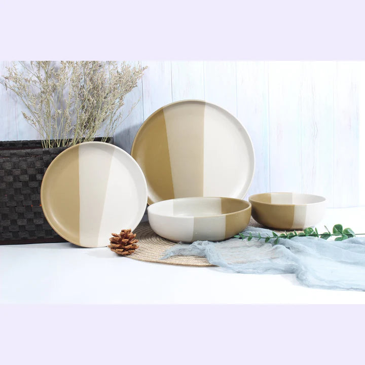 GODINGER Piermont Natural 16 Piece Dinnerware Set, Service For 4 - Echo Dining