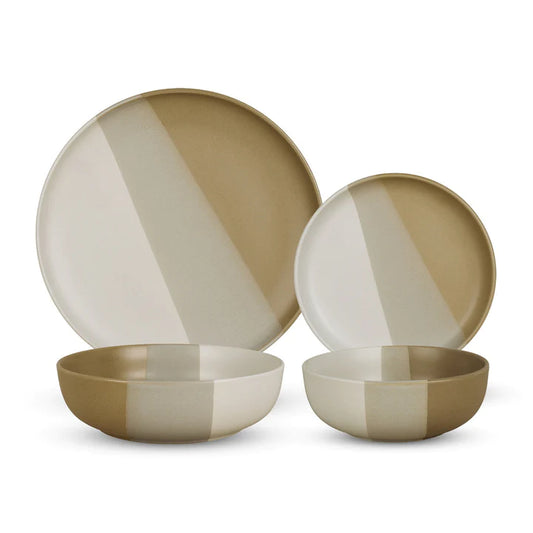 GODINGER Piermont Natural 16 Piece Dinnerware Set, Service For 4 - Echo Dining