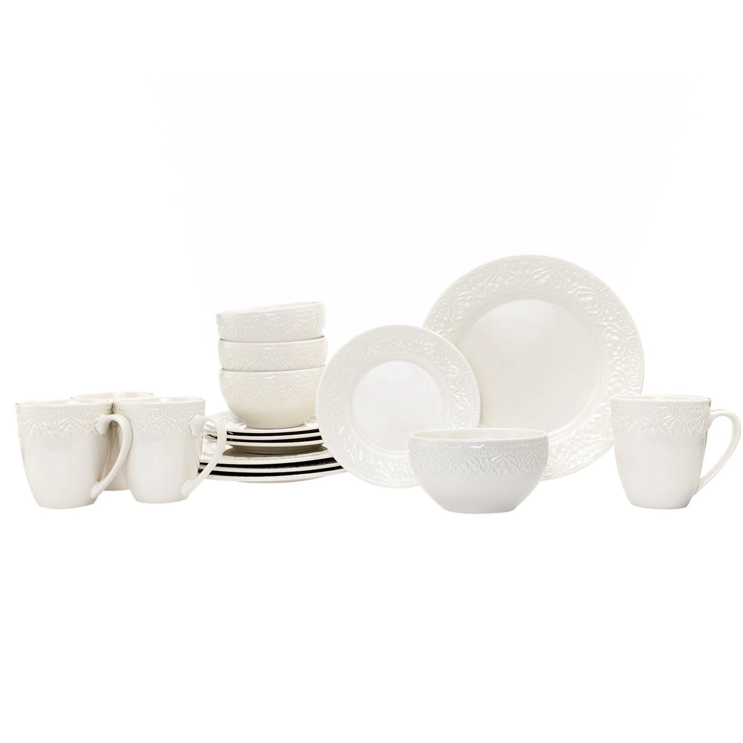 Florence Porcelain 16 Piece Dinnerware Set, Service For 4 - Echo Dining