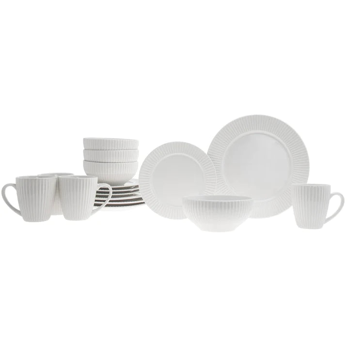 GODINGER Inventure Porcelain 16 Piece Dinnerware Set, Service For 4 - Echo Dining