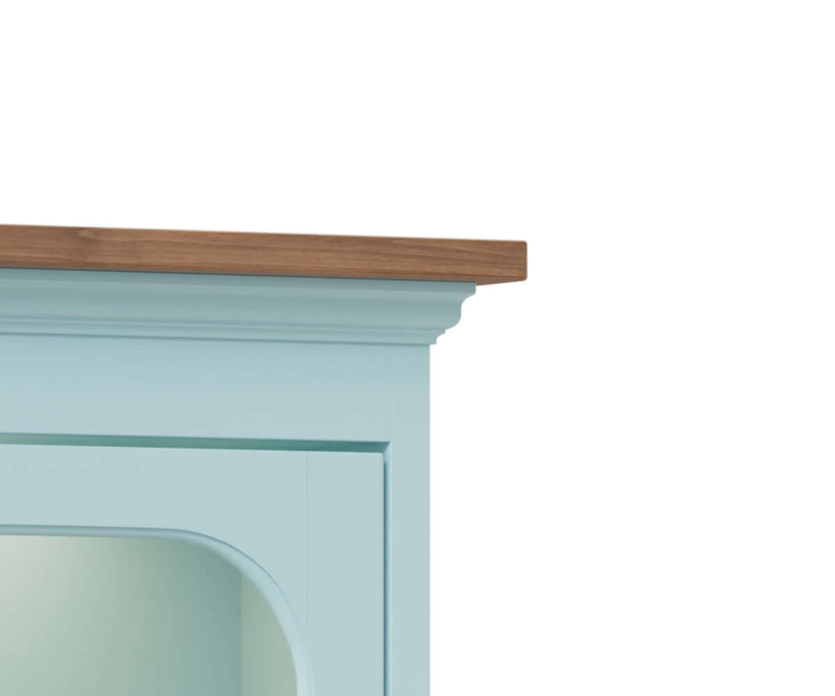 Front view of the Houston Hutch & Buffet, showcasing its blue finish and elegant design.