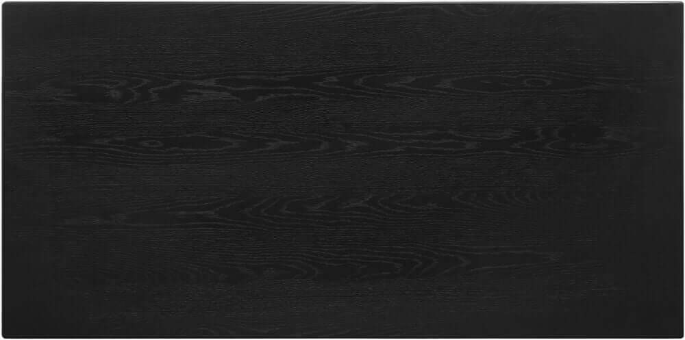 Top view of Surya Acworth Dining Table with black wood veneer.