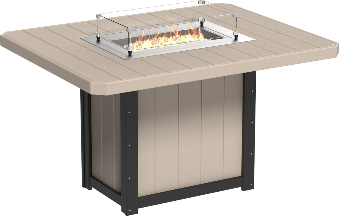 LUXCRAFT Lumin 62" Rectangular Counter Fire Table - Echo Dining