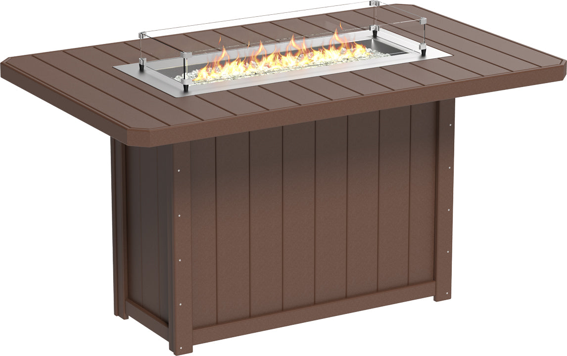 LUXCRAFT Lumin Rectangular Bar Fire Table 79" - Echo Dining