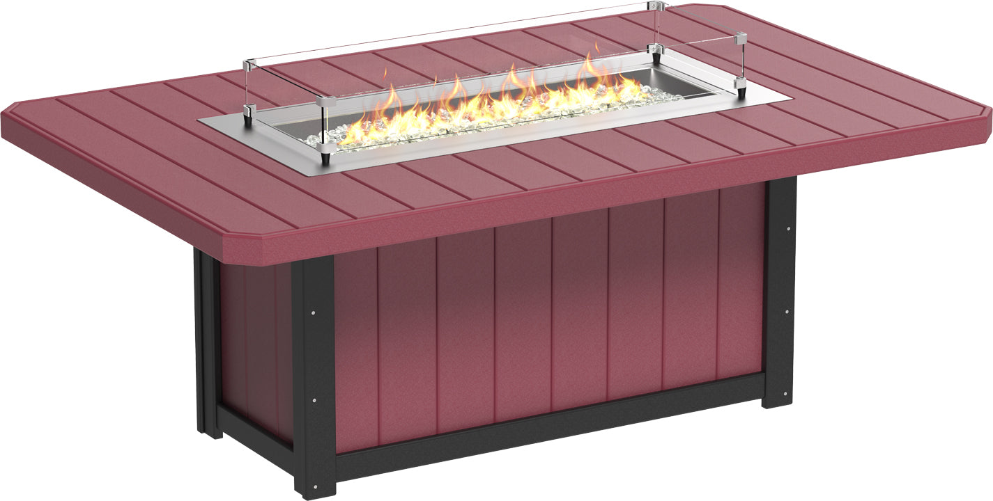 LUXCRAFT Lumin 79" Rectangular Fire Dining Table - Echo Dining