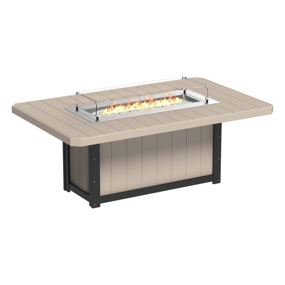 LUXCRAFT Lumin 79" Rectangular Fire Dining Table - Echo Dining