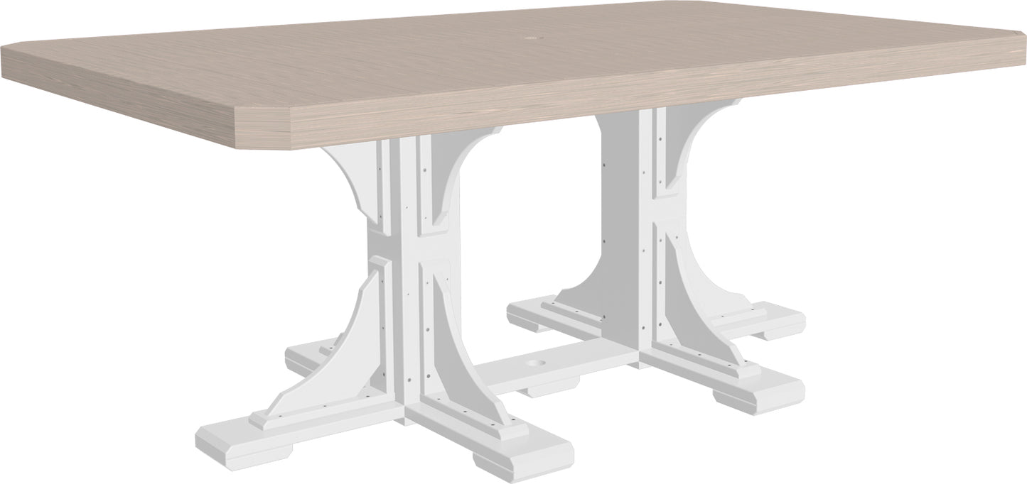 Birchwood & White 4' x 6' Rectangular Dining Table, combining light wood finish with white accents for a fresh, clean look.