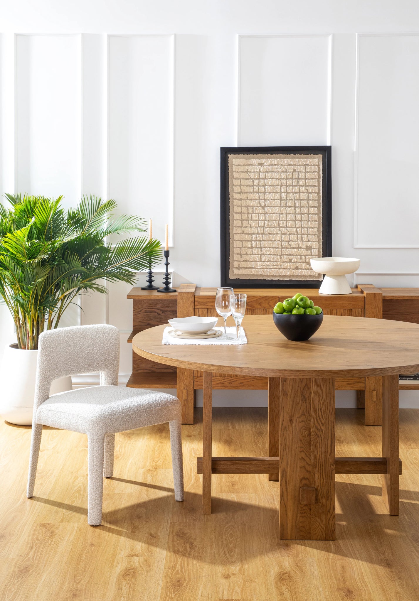 AURA LIVING Sunnyside Round Dining Table - Echo Dining