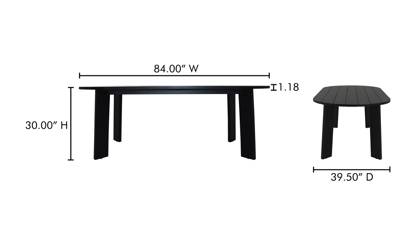 MOE'S Delta Outdoor Oval Dining Table