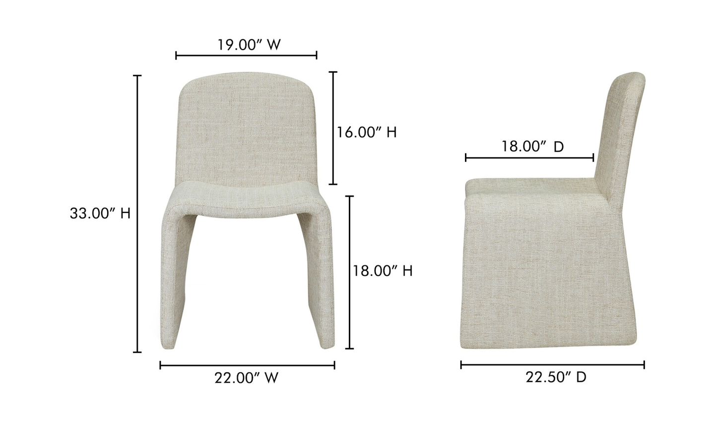 MOE’S Ella Heather Beige Dining Chair 2 Piece