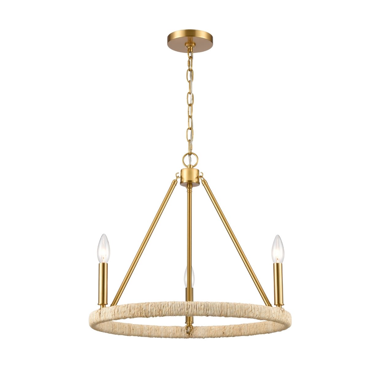 ELK HOME Abaca 20'' Wide 3 - Light Chandelier - Echo Dining