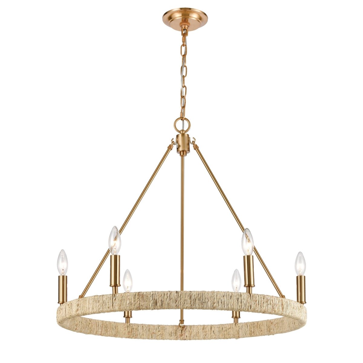 ELK HOME Abaca 27'' Wide 6 - Light Chandelier - Echo Dining