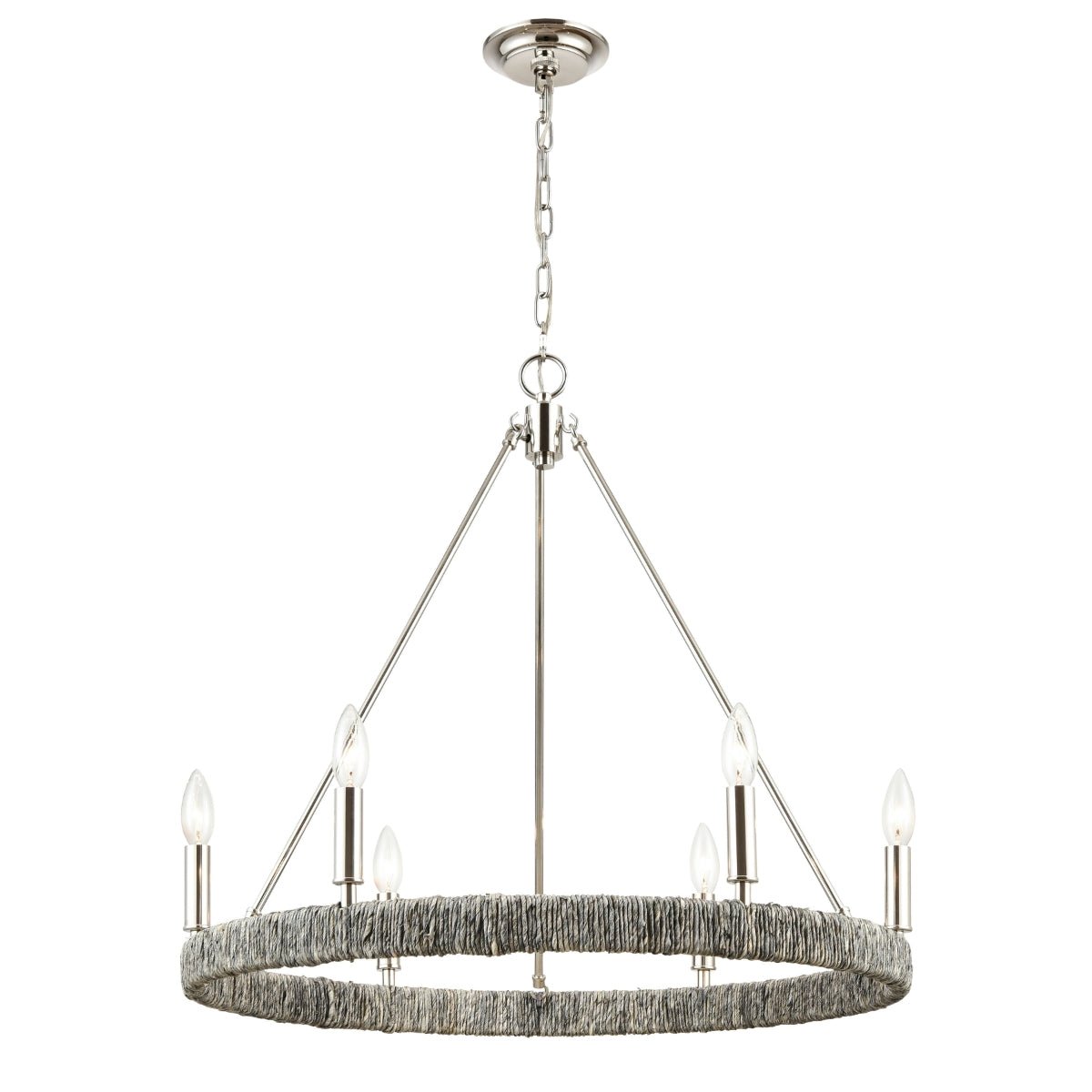 ELK HOME Abaca 27'' Wide 6 - Light Chandelier - Echo Dining