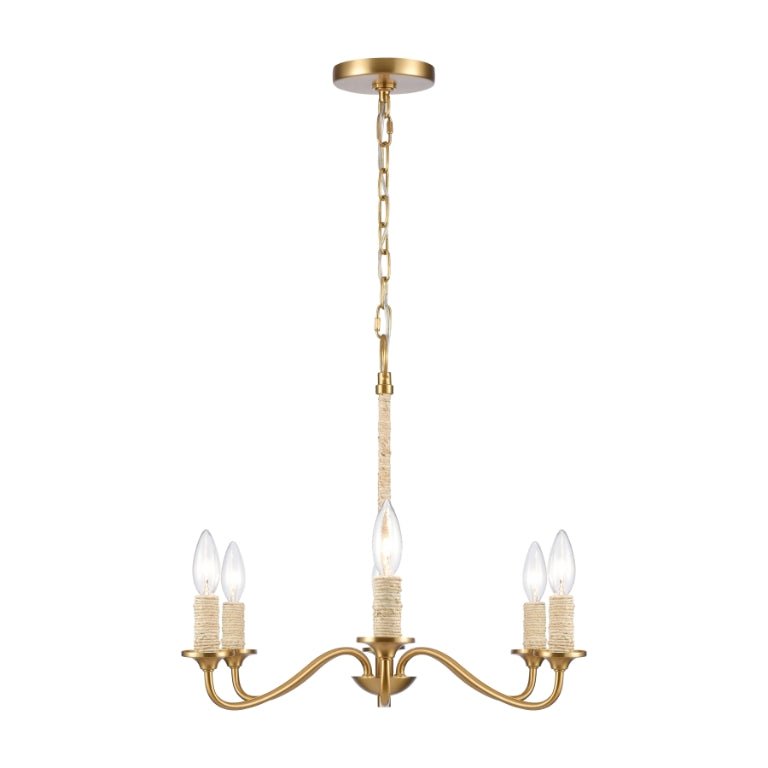ELK HOME Abaca 32'' Wide 6 - Light Chandelier - Echo Dining