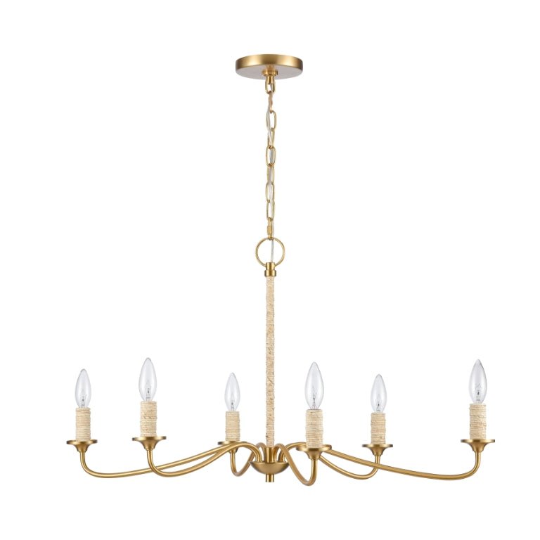 ELK HOME Abaca 32'' Wide 6 - Light Chandelier - Echo Dining
