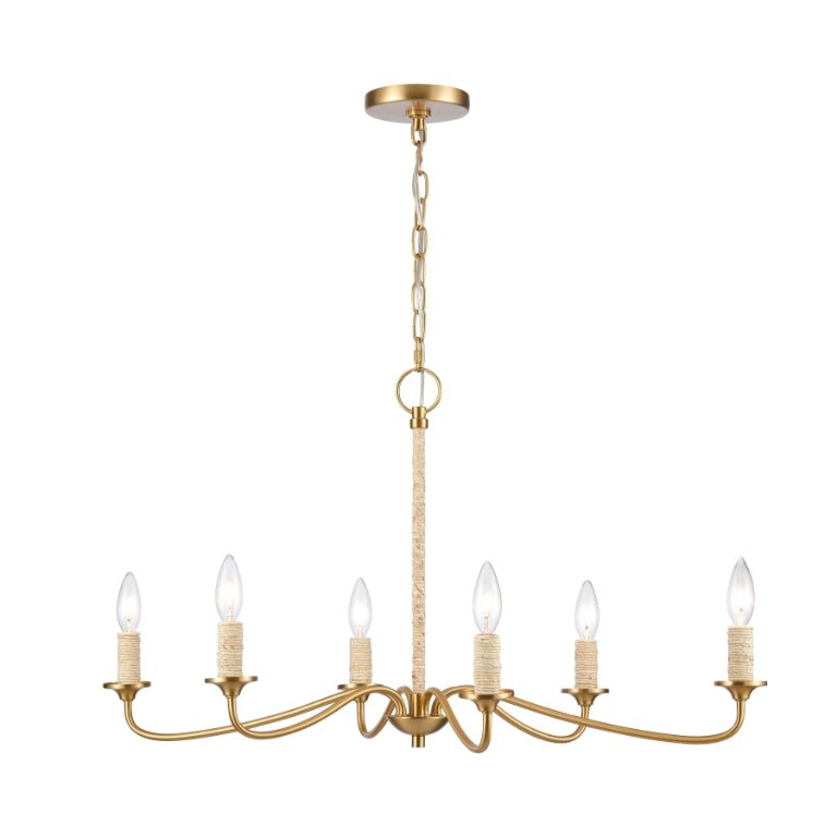 ELK HOME Abaca 32'' Wide 6 - Light Chandelier - Echo Dining