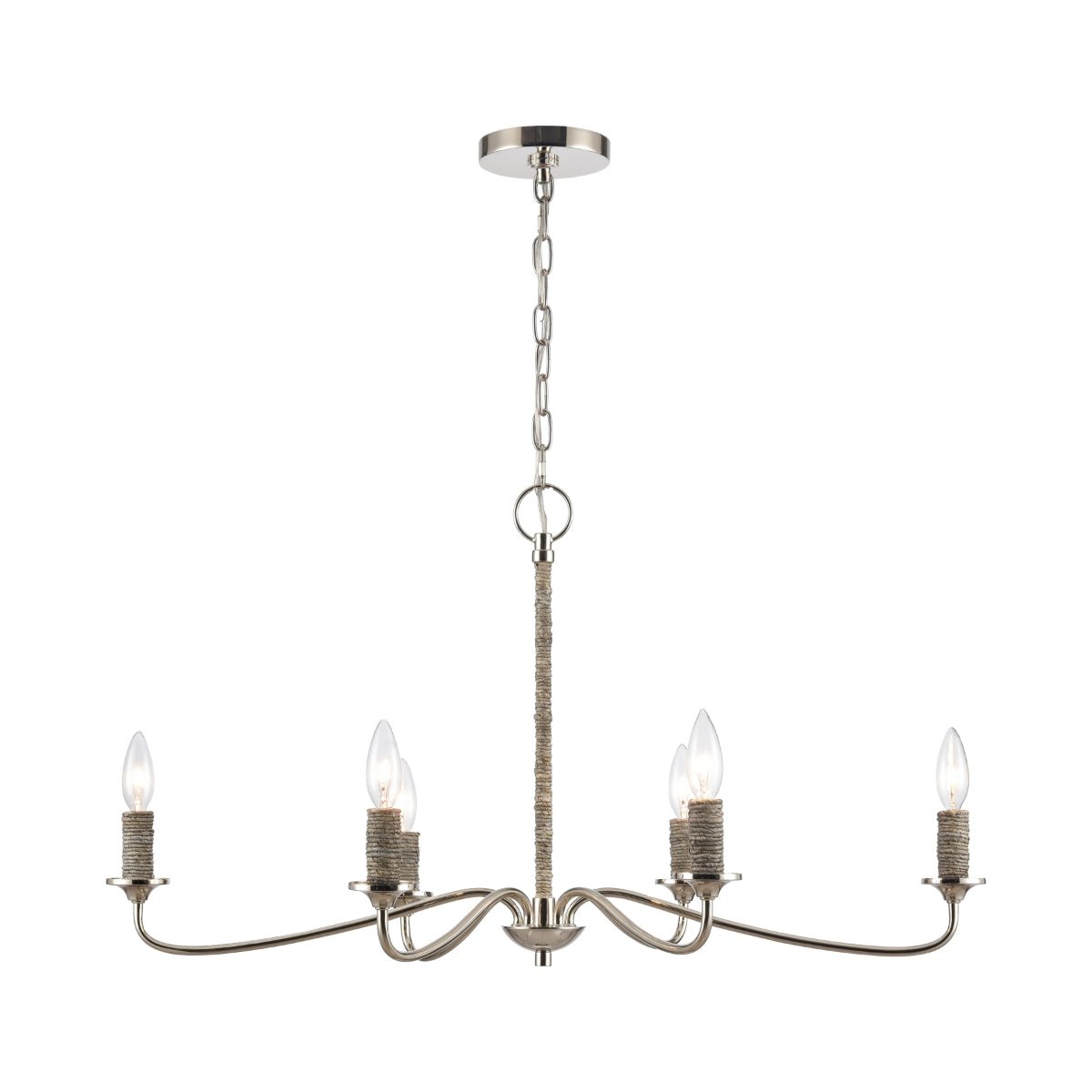 ELK HOME Abaca 32'' Wide 6 - Light Chandelier - Echo Dining