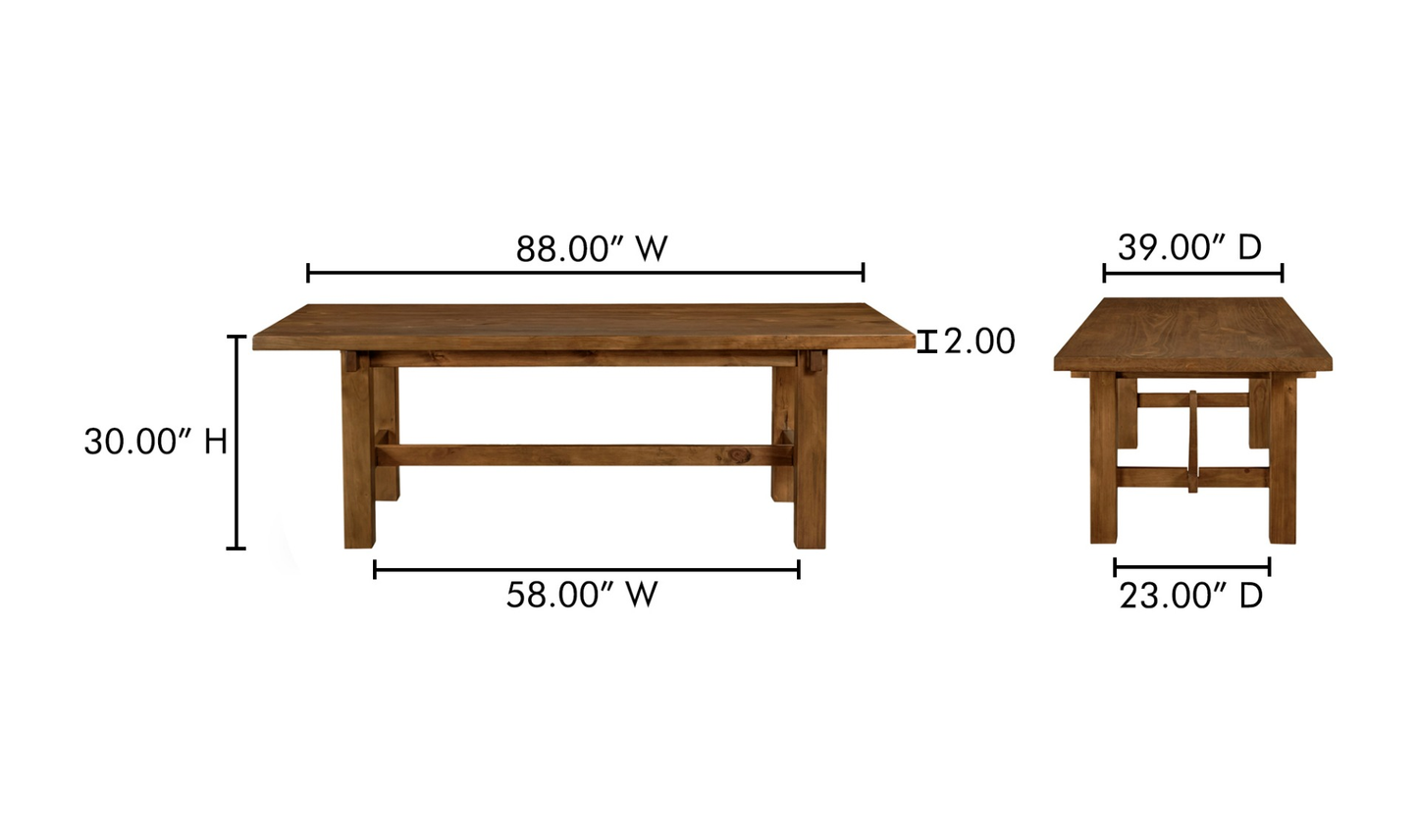 MOE’S Mikoshi Small Dining Table Vintage Brown