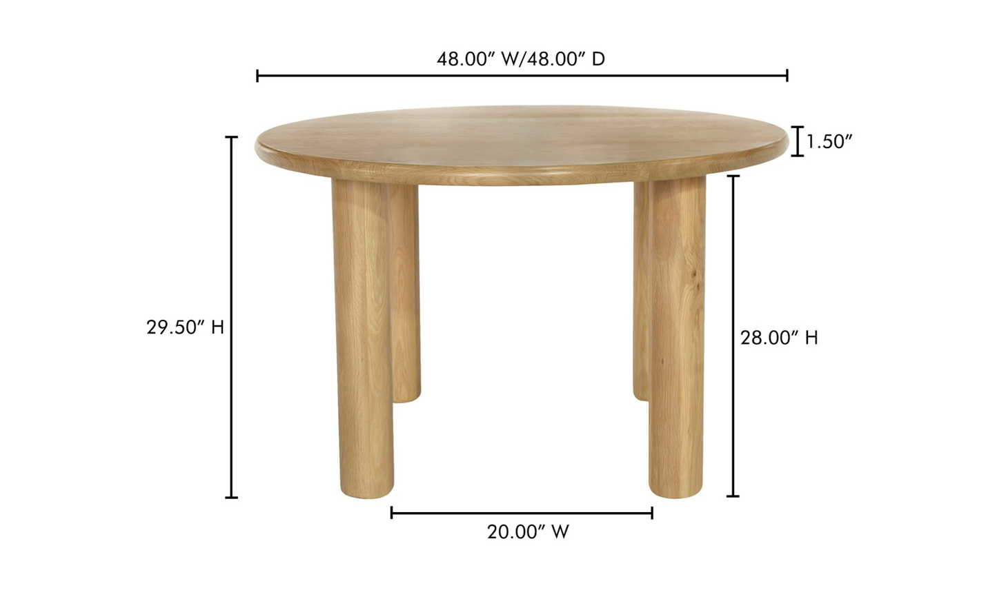 MOE’S Milo Round Oak Dining Table
