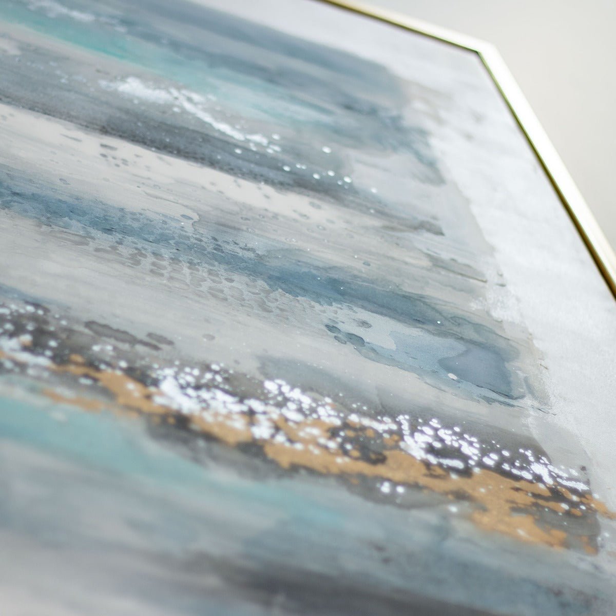 GILD Blue Ribbons, Hand Painted Framed Canvas - Echo Dining