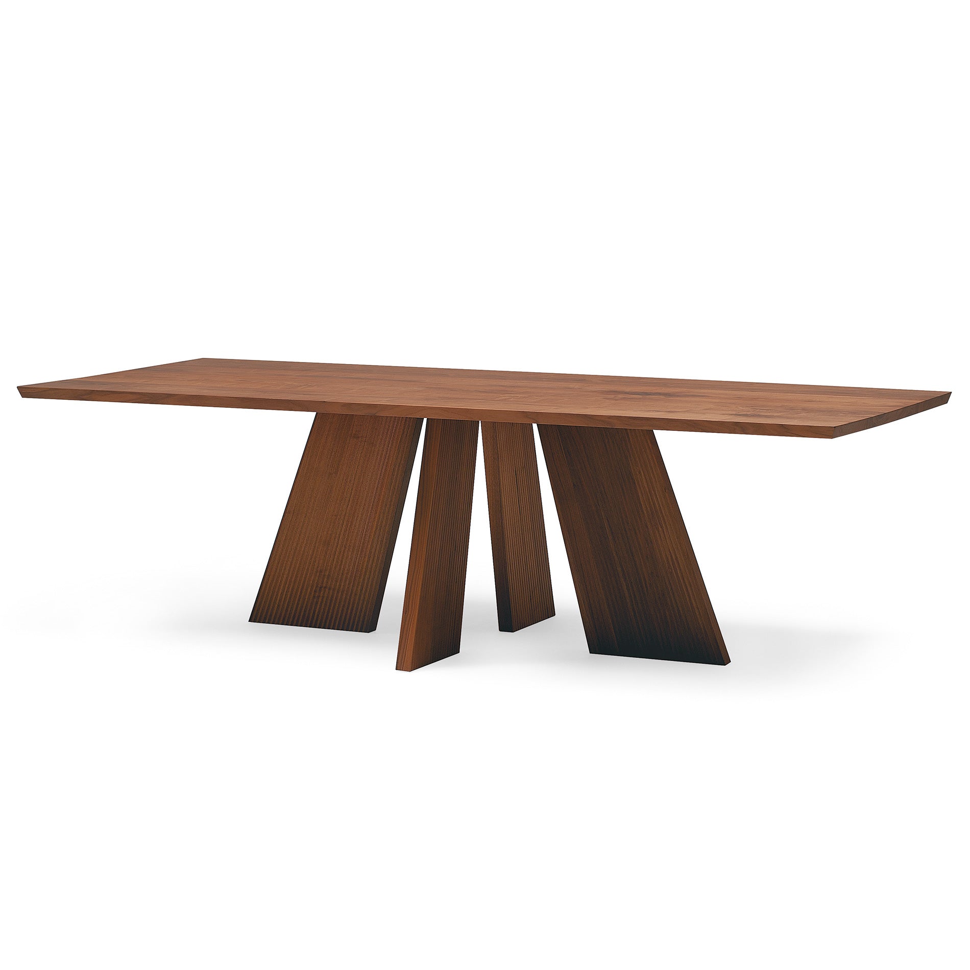 Standalone Hakama Dining Table highlighting its architectural leg design and sleek top.