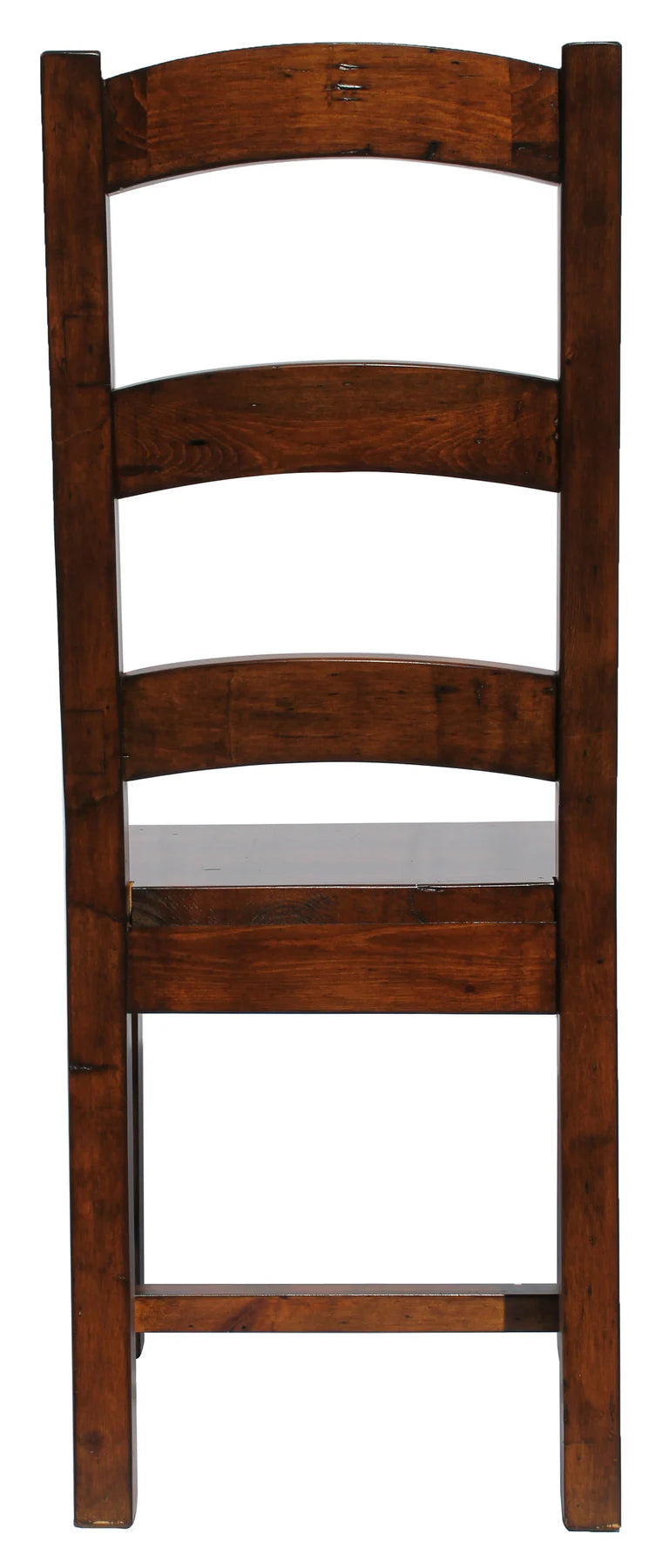 Back view of the Irish Coast brown wood dining chair emphasizing the lumbar support
