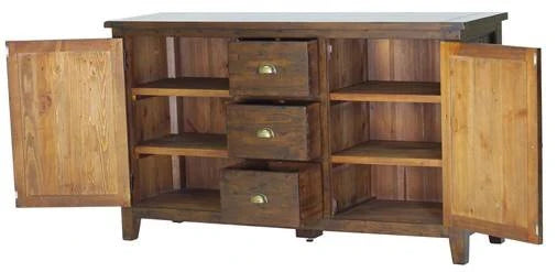 Close-up of the Irish Coast Large Sideboard’s storage compartments and shelves