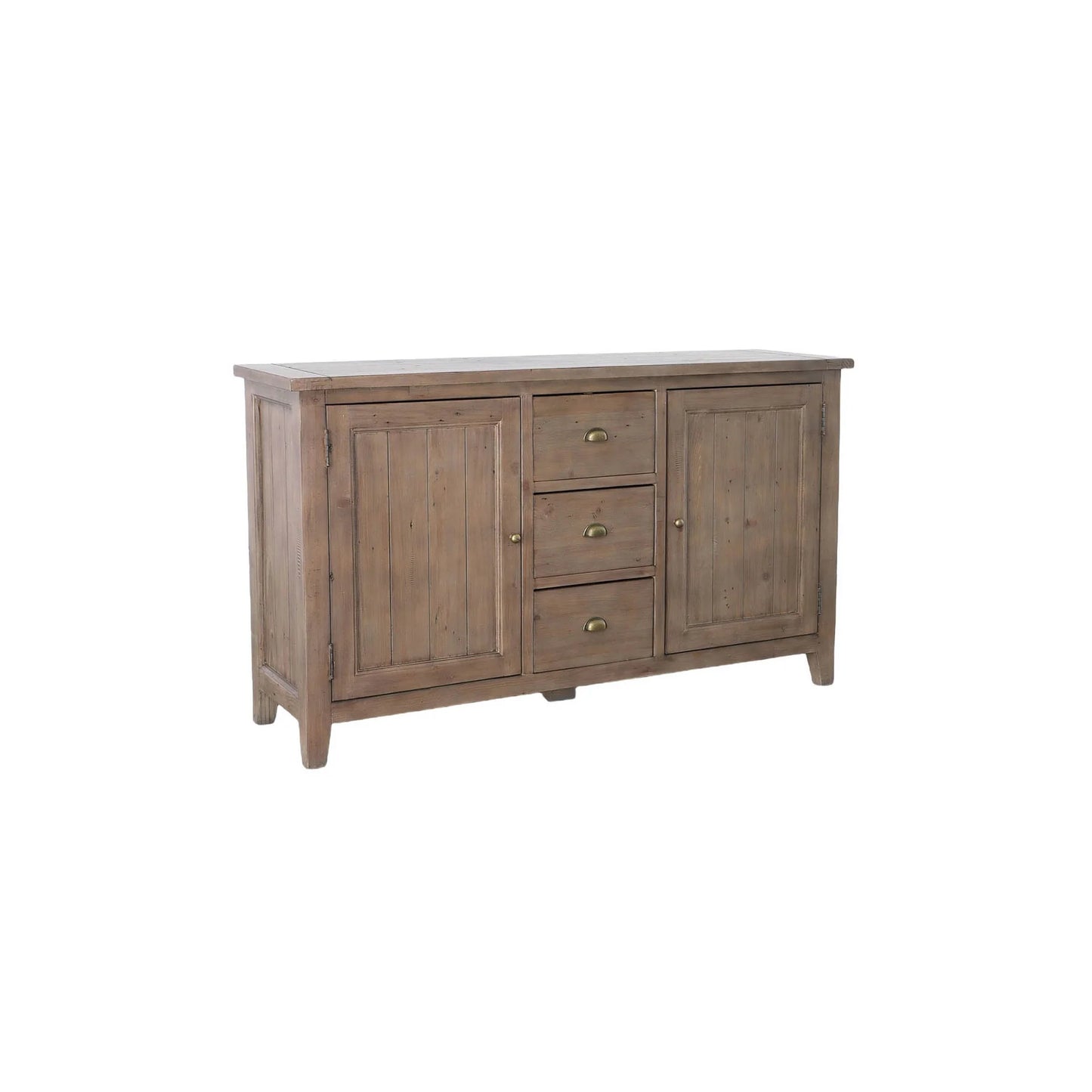 Angled view of the Irish Coast Sundried rustic wooden sideboard.
