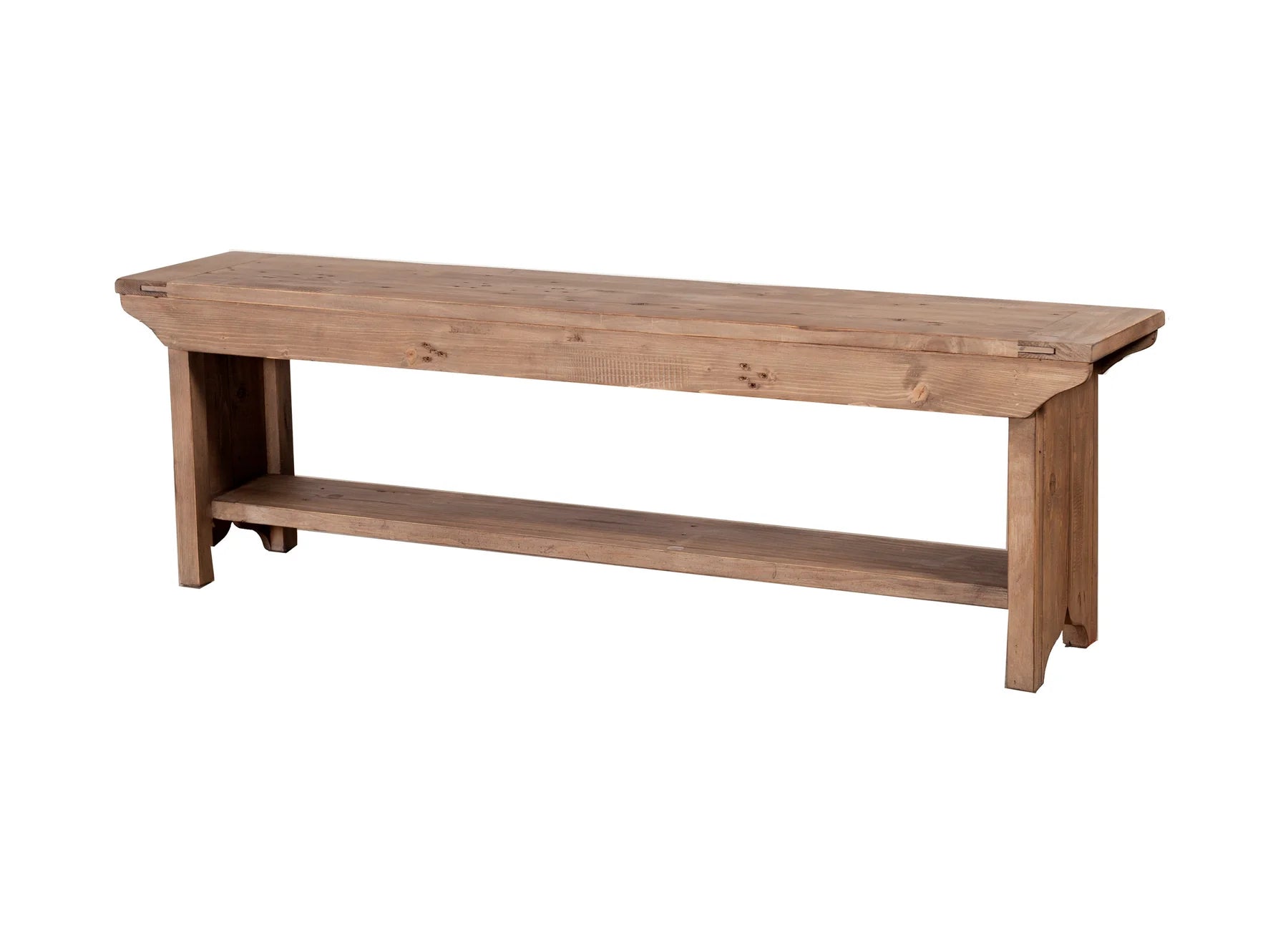 A beautifully hand-finished wooden rustic dining bench with a sundried grey finish.