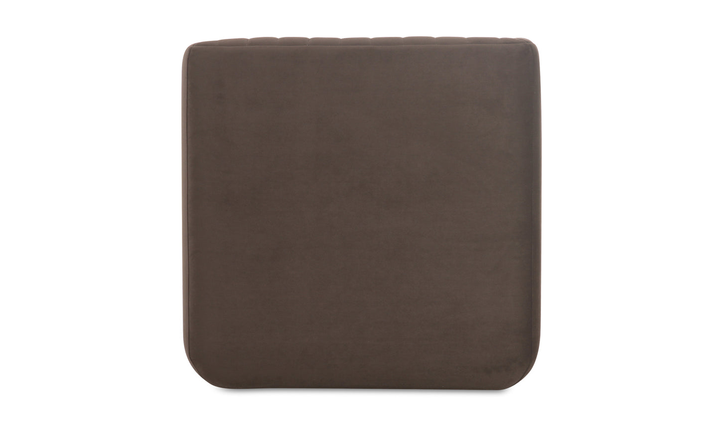 Back view of the Jane brown contemporary dining chair, highlighting the sleek velvet finish and sturdy design.