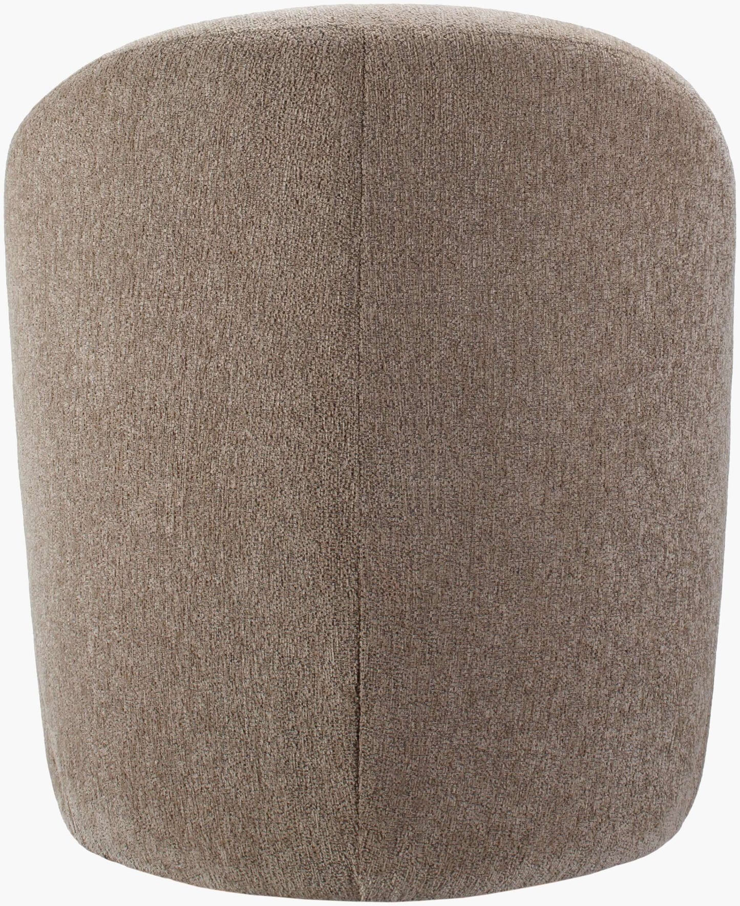 Back view detail of the Kamise brown side chair showcasing its upholstery.