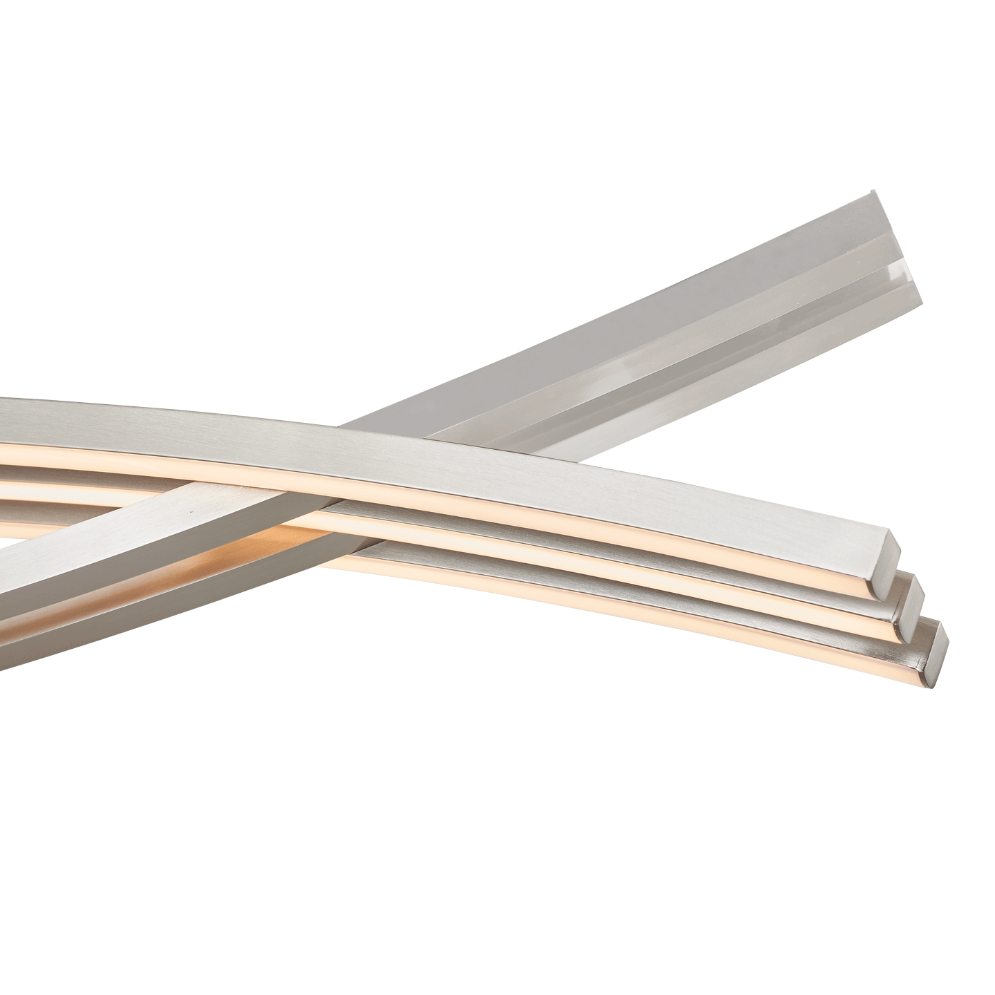 Wishbone pendant light brushed nickel LED bar detail