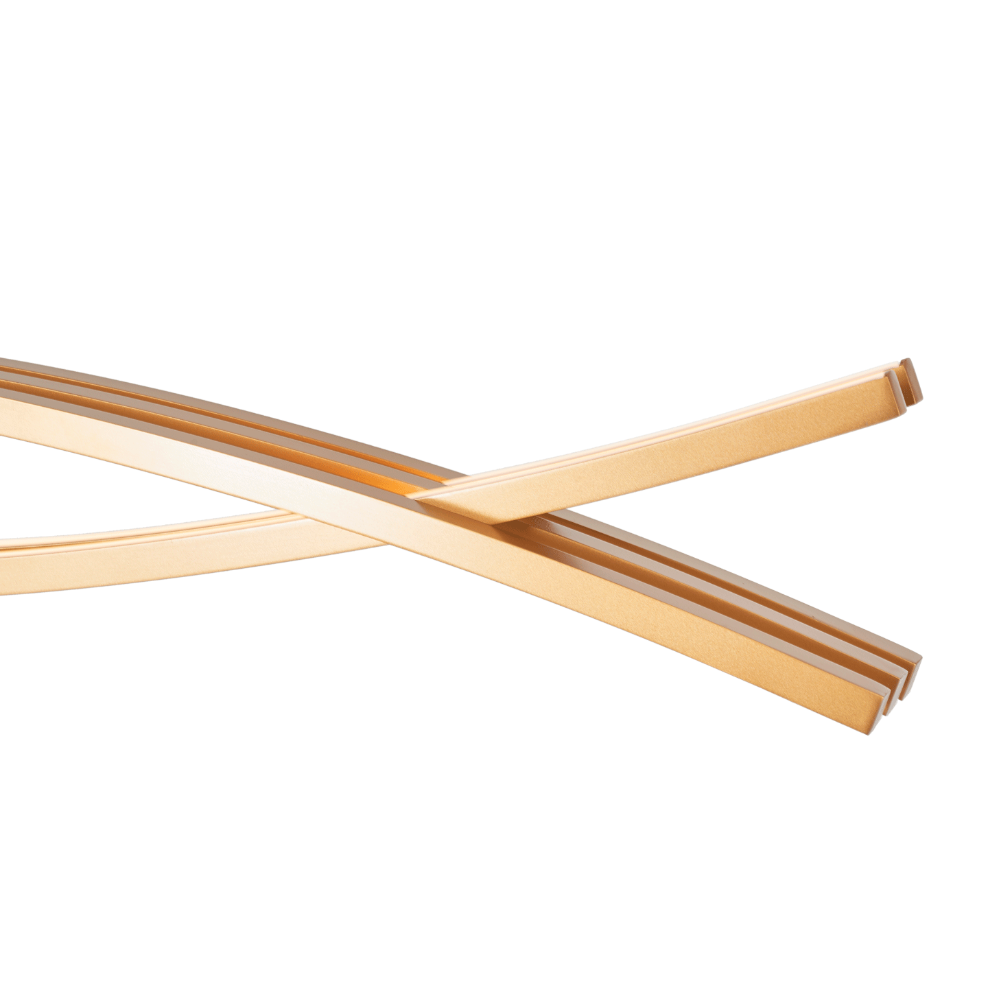 Wishbone pendant light gold LED linear frame detail.