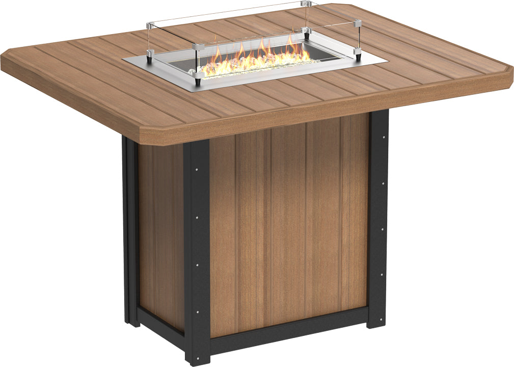 LUXCRAFT Lumin 62” Rectangular Bar Fire Table - Echo Dining
