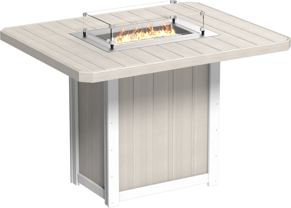 LUXCRAFT Lumin 62” Rectangular Bar Fire Table - Echo Dining