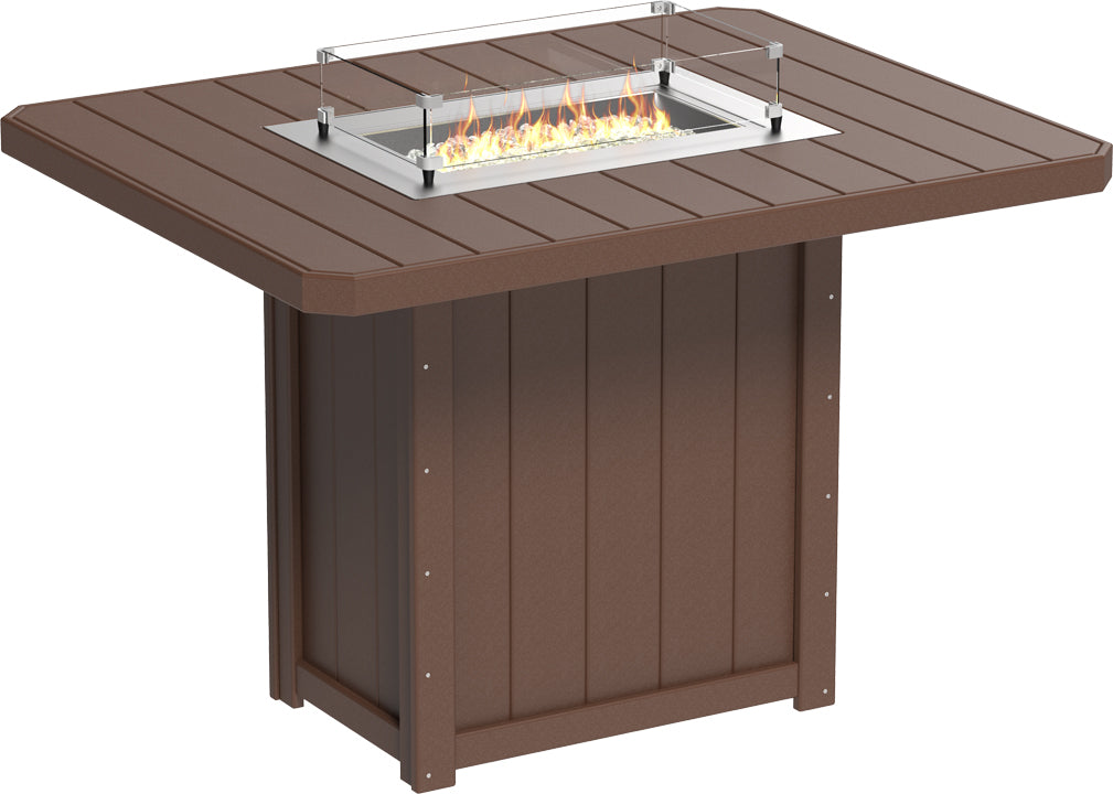 LUXCRAFT Lumin 62” Rectangular Bar Fire Table - Echo Dining