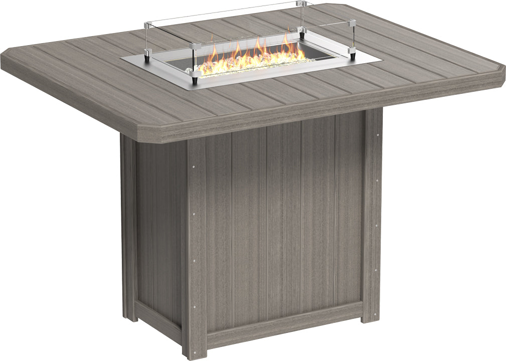 LUXCRAFT Lumin 62” Rectangular Bar Fire Table - Echo Dining