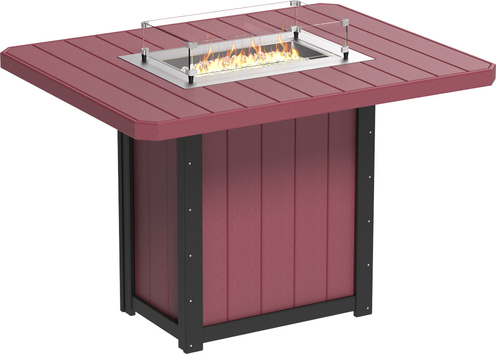 LUXCRAFT Lumin 62” Rectangular Bar Fire Table - Echo Dining