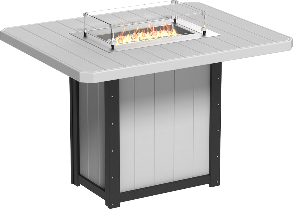 LUXCRAFT Lumin 62” Rectangular Bar Fire Table - Echo Dining