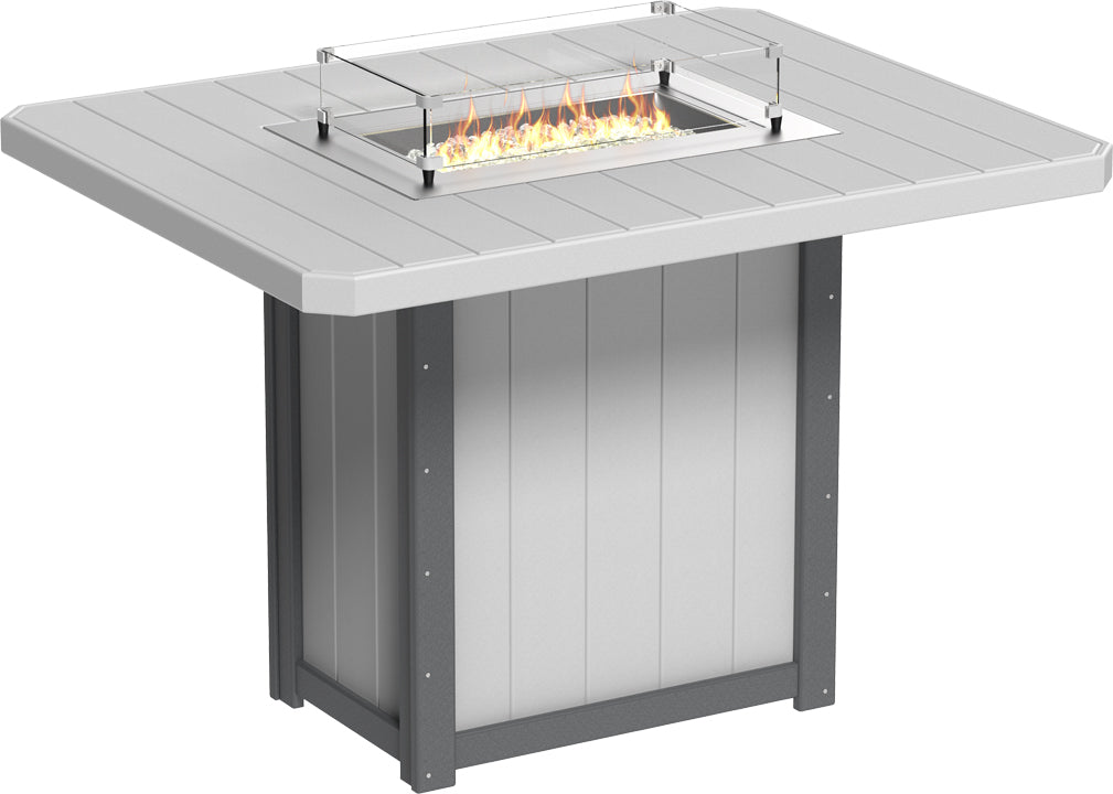LUXCRAFT Lumin 62” Rectangular Bar Fire Table - Echo Dining