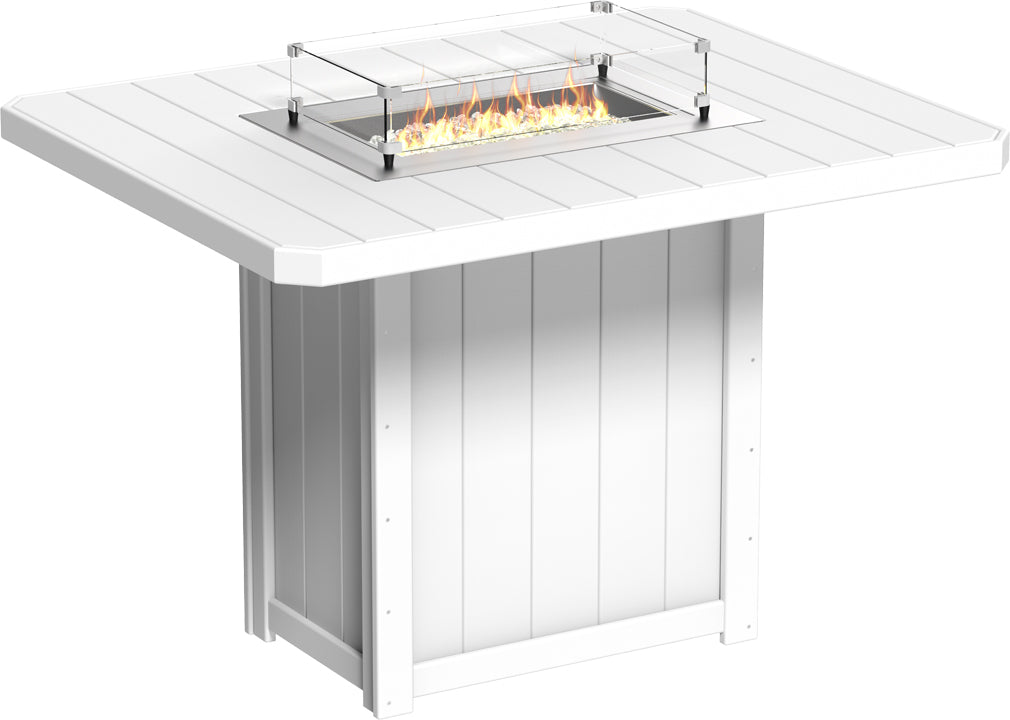 LUXCRAFT Lumin 62” Rectangular Bar Fire Table - Echo Dining