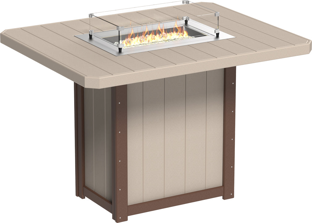 LUXCRAFT Lumin 62” Rectangular Bar Fire Table - Echo Dining