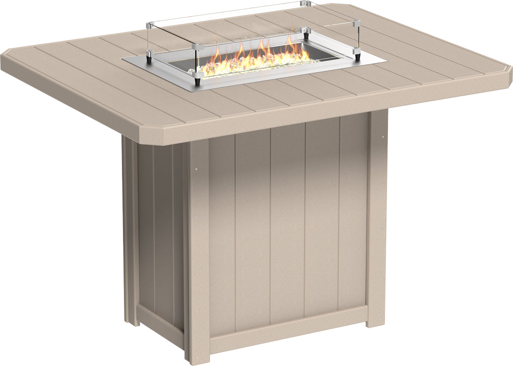 LUXCRAFT Lumin 62” Rectangular Bar Fire Table - Echo Dining